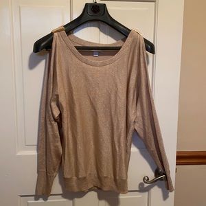 Open Shoulder- Gold shimmer Women’s Sweater
